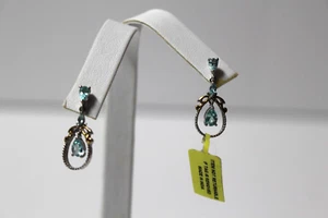 Pendientes de apatita como nuevos 14k YG y platino/plata esterlina nuevos con etiquetas 1,53 quilates $359,99 - Imagen 1 de 8