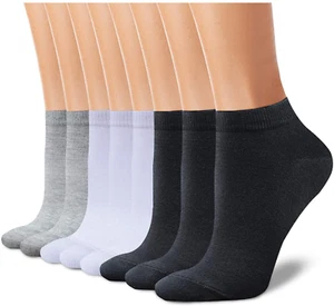 8 Pairs Ankle Socks for Women Non Slip Cotton Socks No Show Socks Classic Low Cu - Picture 1 of 7