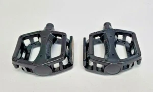 Aluminium Pedals for Kids Bike Flat Platform 9/16" Black - Picture 1 of 3