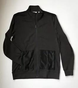 Calvin Klein Herren dunkelgrau schwarz helle Jacke mit durchgehendem Reißverschluss Sweatshirt Performance - Bild 1 von 12
