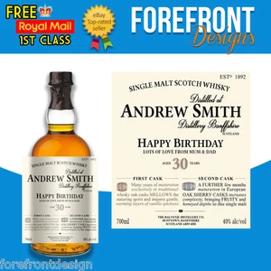 Personalised Scotch Whiskey/Whisky Bottle Label, Perfect Birthday/Wedding Gift - Picture 1 of 2