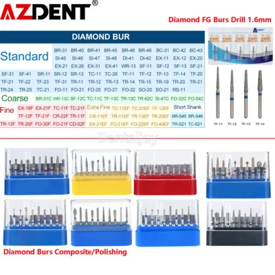 Dental Diamond Burs Drills FG/ Composite/Polishing Bur For High Speed Handpiece - Image 1 of 4