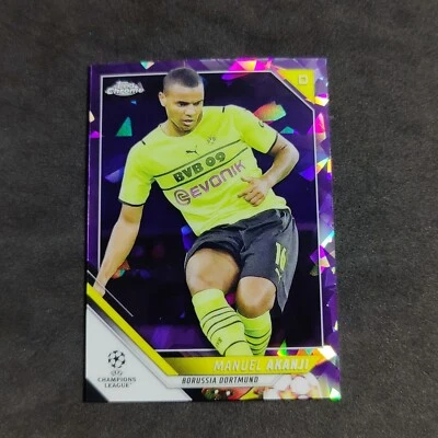 2021-22 Topps Chrome UEFA Sapphire Manuel Akanji #57 Purple Refractor #4/25 - Image 1 of 2
