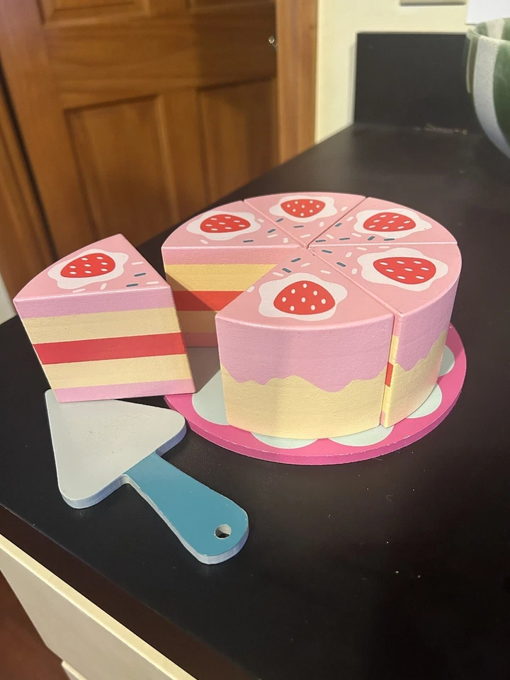 Pretend Play Six Pc Wooden Cake Set Pink - Image 1 of 1