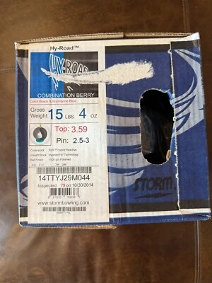 New 2014 Storm Hy-Road Bowling Ball 15LBS 2.5-3 Pin 3.59 Top - Image 1 of 4
