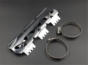 9" Skull Exhaust Muffler Pipe Heat Shield Cover Heel Guard For Cafe Racer VN VTX - Picture 1 of 7
