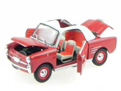 Autobianchi Bianchina Trasformabile 1958 rosso modellino Leo 1:24 - Immagine 1 di 4