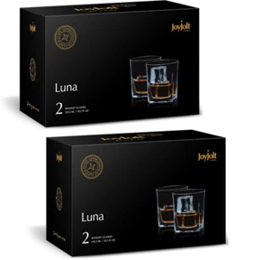 JoyJolt Luna altmodische Whiskey-Trinkgläser Kristall 10,5 Unzen 4er Set NEU - Bild 1 von 3