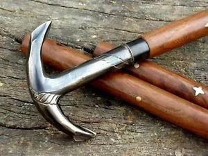 Bastones antiguos para caminar con mango de cabeza de anclaje 3 pliegues - Imagen 1 de 7