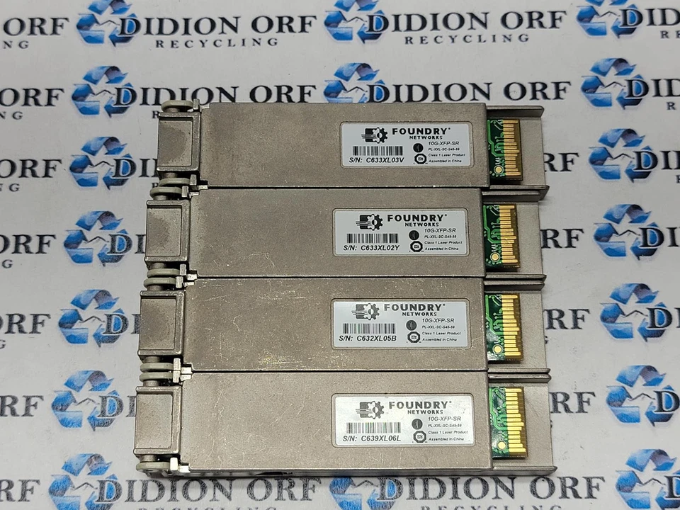 Set of 4 Foundry 10G-XFP-SR 10GB MMF XFP Transceiver PL-XXL-SC-S45-59 SKU 9224 - Image 1 of 1