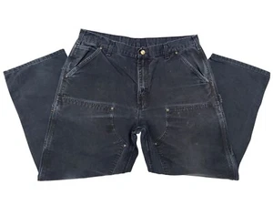 Pantalones Carhartt Para Hombre Doble Rodilla Talla 38x30 Ajuste Original Envejecido B136 NEGRO - Imagen 1 de 7