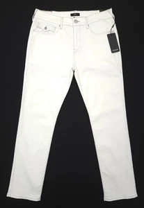 Pantalones de mezclilla True Religion para hombre 33 Geno SN con solapa relajados ajustados ópticos blancos nuevos con etiquetas $159 - Imagen 1 de 9