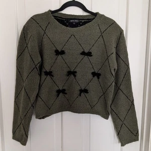 Suéter Aqua Blues para Mujer Suéter Preppy Vacaciones GRANDE Arcos de Navidad Acogedor Suave - Imagen 1 de 6