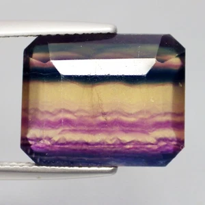 15.39 Ct Bi-Color Flourite Glamorous (15 x 12) 100% Natural Octagon Cut Gemstone - Picture 1 of 7