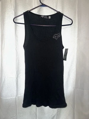 NWT Fox Racing Women’s Large Tank Top Solid Black Style# 12365 - Image 1 of 4