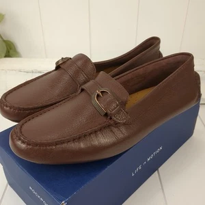 Rockport Bayview Brown Leather Ring Loafer  Women's 9 NEW Textured Grip Moc - Picture 1 of 13