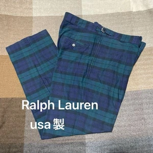 Usa 2-Tuck Ralph Lauren Black Watch Slacks Pants - Picture 1 of 4