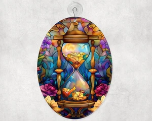Hourglass Glass Suncatcher, 2 Shape Choices - Picture 1 of 4