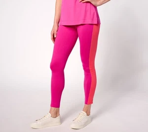 Belle by Kim Gravel Body Petite Colorblock Leggings Raspberry XL New - Picture 1 of 1