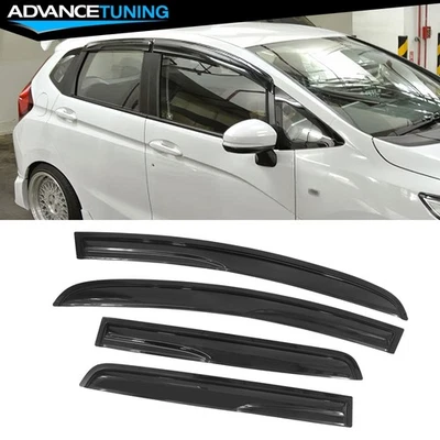 Se adapta a 15-19 Honda Fit GK Mugen Estilo Ventana Ventilación Visera Protector de Lluvia Deflector 4 PIEZAS Foto 1 de 4