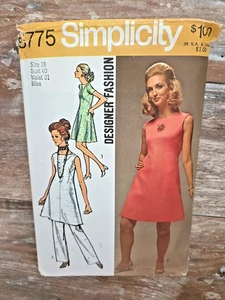 Simplicity Sewing Pattern 8775 VTG 70' Misses A-Line Dress Pants Size 18 - Picture 1 of 2