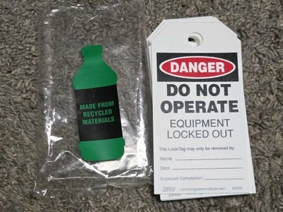 Zing 7010 Danger Tag, Plastic, 5 3/4 In H X 3 In W, Black/White, Rectangle, 10 - Image 1 of 3