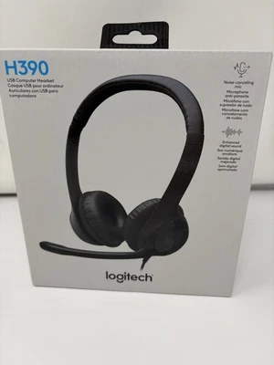 Brand New Logitech H390 USB Wired Computer Headset (981-000014) - Black - NEW - Image 1 of 3