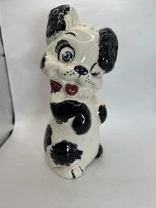 "Banco pintado a mano lindo cachorro perro cocina cerámica vintage años 80 10"" de alto" - Imagen 1 de 19