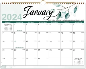 2024 Green Leaves Wall Calendar - Picture 1 of 8