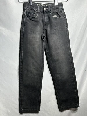 Polo dos EUA ASSN. Calças elásticas pretas macias pretas tamanho 8 para meninas bolsos - Imagem 1 de 4