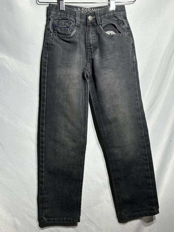 US POLO ASSN. Pantalones elásticos negros suaves con detalles negros talla 8 para niñas Foto 1 de 4