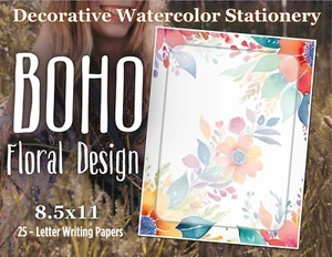 Boho Floral - Schreibwarenpapier (25 Blatt) 8,5 x 11 Premiumpapier #30 - Bild 1 von 1