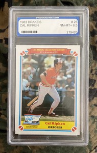 1983 Topps Drake's Big Hitters CAL RIPKEN JR Baseball Card #23 Oriole’s PGS 7.5