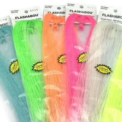 GLOW IN THE DARK FLASHABOU - Fly Tying Flash Material - 6 Colors Available NEW! - Image 1 of 3