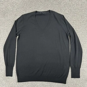 Uniqlo Pullover extra groß XL schwarz 100 % Wolle leichter Pullover mit V-Ausschnitt Damen - Bild 1 von 13