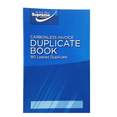 Invoice Carbonless Duplicate Book 80 Leaves Duplicate 8" X 5" Invoice Book