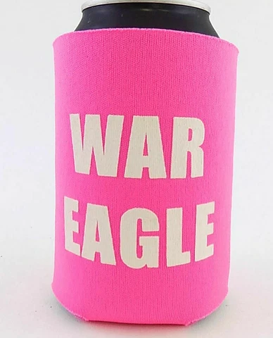 Auburn Tigers NCAA *WAR EAGLE* PINK *Set of 6* Can Koozie Auburn University Cover