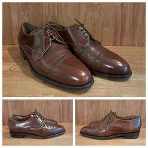 BARKER - Brown Hi-Shine Brogue Mens Hand Finished Shoes UK Size 8 - Free UK P&P - Picture 1 of 14