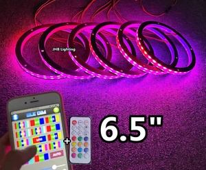 6PCS 6.5" Multicolor Dream CHASING Flowing LED Trucks Audio Speaker Rings Lights - Picture 1 of 21