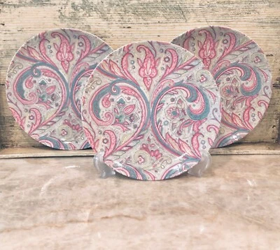 Department 56 Shabby Chic Cottage Paisley Appetizer or Dessert Plates Set of 3 - Image 1 of 2
