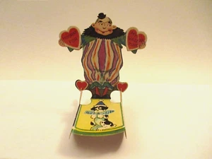 Vintage Antique 1920s Die Cut Valentine Foldable Popup Rocking Clown Puppy Dog - Picture 1 of 5
