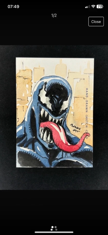 Marvel Finding Card Venom Sketch 1/1 - Image 1 of 2