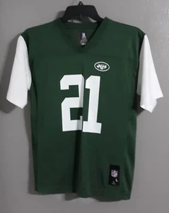 YOUTH TEAME APPAREL NEW YORK JETS NFL PLAYERS #21 JOHNSON GREEN JERSEY.SZ L - Picture 1 of 8