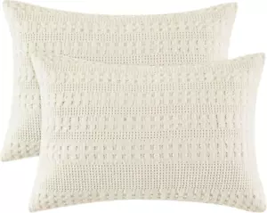 100% Cotton Waffle Pillow Shams King Size, 2 Pack 20" X 36" Soft Skin-Friendly P - Picture 1 of 12