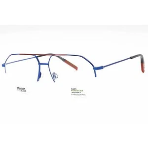Tommy Hilfiger Men's Eyeglasses Matte Blue Aviator Half Rim Frame TJ 0013 FLL - Picture 1 of 2