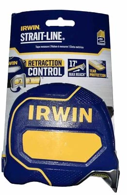 Irwin Strait Line Tape Measure 17ft Max Reach 80 Foot Drop Rating Tear Prote - Image 1 of 4