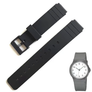 16mm PVC Rubber Band WATCH STRAP fit For CASIO MQ-24 MQ24 Black Resin - Picture 1 of 5