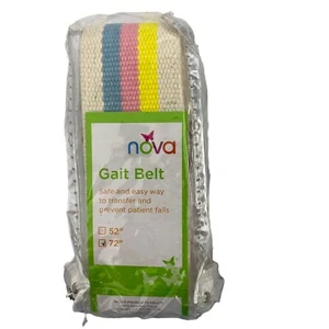 Nova 71 Inch Gait Belt Multicolor Stripe Safety Transfer Belt - Picture 1 of 11