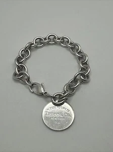 Tiffany & Co. Rückkehr zum runden Etikett Charm Armband 925 Sterlingsilber 36,7 g - Bild 1 von 5