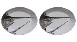 2er Set Pastateller MARINA PESCE SPADA Fisch 20x26cm weiß grau Virginia Casa - Bild 1 von 2